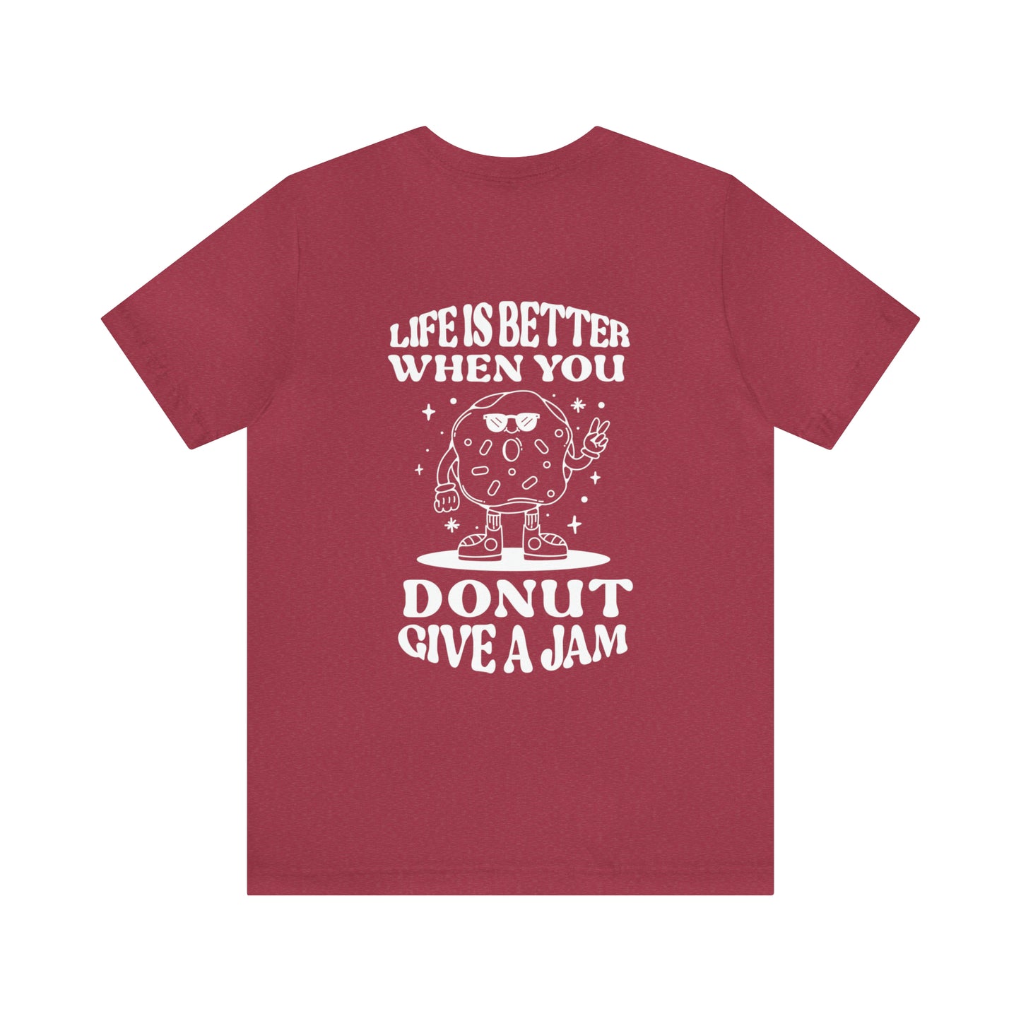 Donut "Donut Give A Jam" Outline Art Soft Cotton Tee