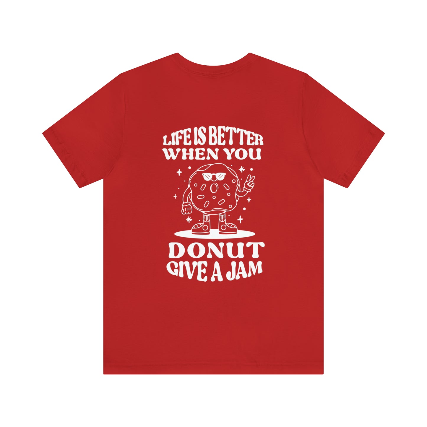 Donut "Donut Give A Jam" Outline Art Soft Cotton Tee