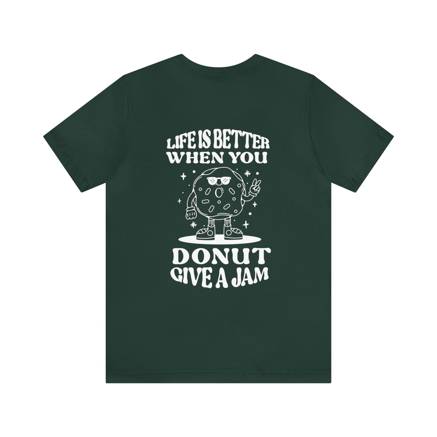 Donut "Donut Give A Jam" Outline Art Soft Cotton Tee