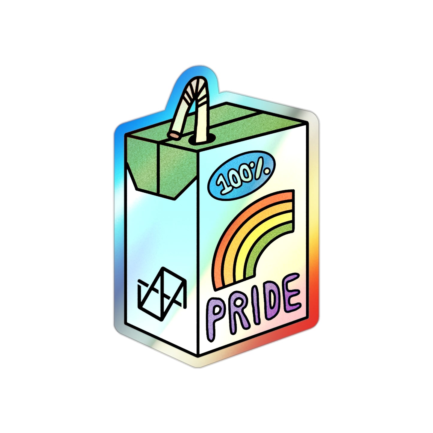New Engen 100% Pride Sticker Holographic