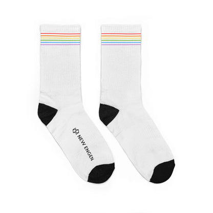 New Engen Pride: Rainbow Crew Socks