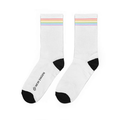 New Engen Pride: Rainbow Crew Socks